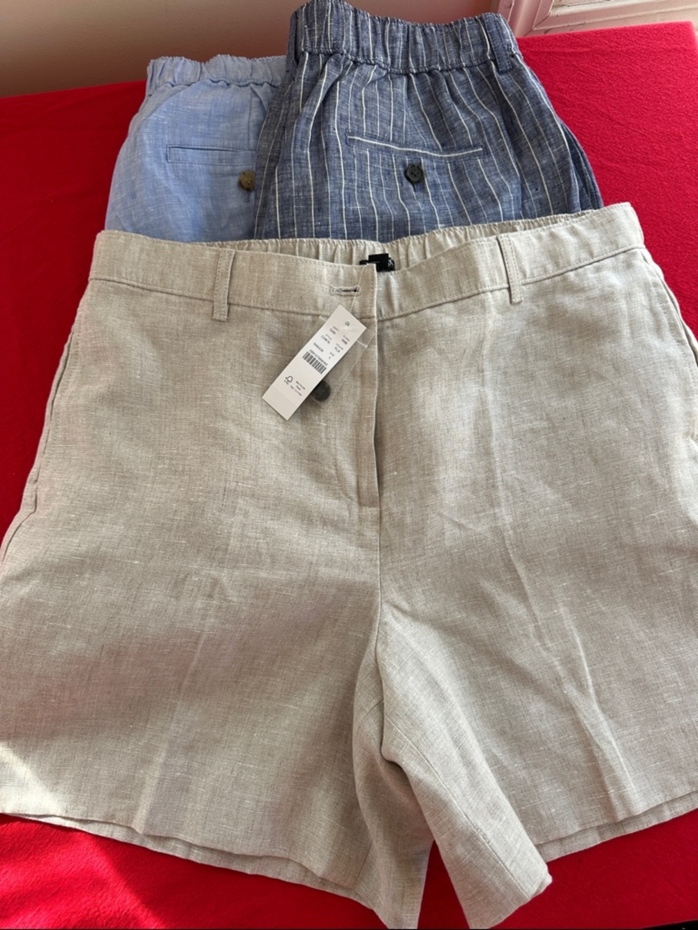 Lot of 3 J. Crew Linen Harbor Shorts NWT Size L